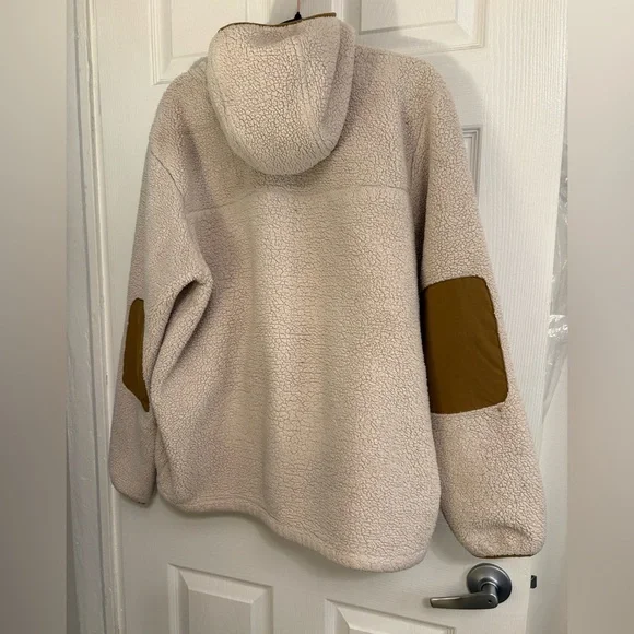 The North Face Sherpa Fleece Pullover Hoodie Mens L Beige Brown Half Zip - Picture 8 of 11
